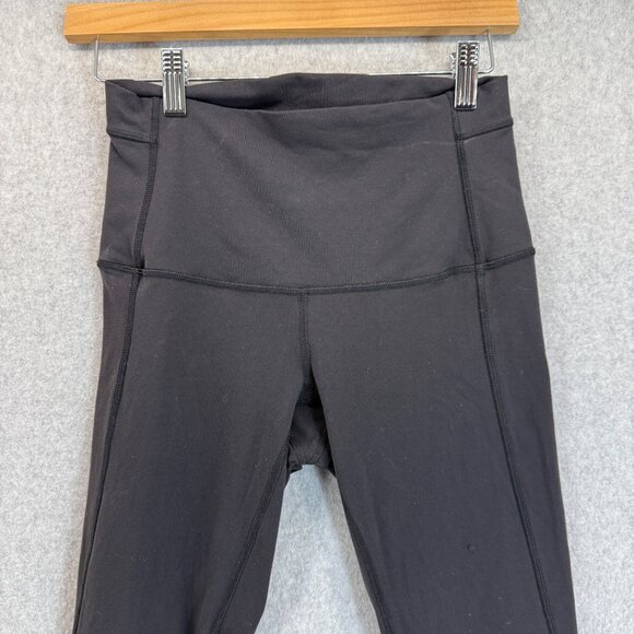 Lululemon Black Crop‎ Leggings Criss Cross Pure Practice Pant High Waist Size 6 - Picture 4 of 16